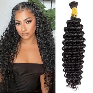 HUMAN HAIR 100g 18” Braiding Hair 1 Bundle Deep Water Wave No Weft Virgin Hair